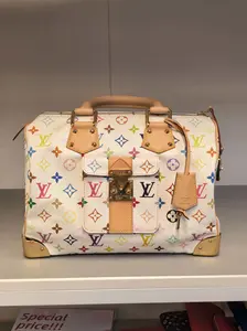 Pre-owned Louis Vuitton CANVAS Handle bags x Takashi Murakami Monogram White Multicolor Speedy 30 XP01558 [BF 12Z]