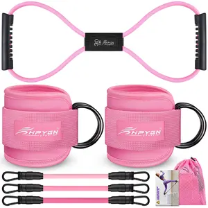 Ankle Resistance Bands, Ankle Bands for Working Out with Cuffs, Figure 8 Fitness Bands with Handles, Resistance Bands for Leg Butt Training Workout Equipment for Kickbacks Hip Gluteus Training, Ankle Strap with Exercise Bands，TikTokShopBlackFriday