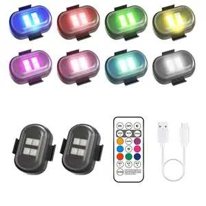 RGB Led Car Strobe Lights Motorcycle Wireless Light Bike Lights Aircraft Airplane Helicopter Warning Lights LED Flashm,with USB Charge