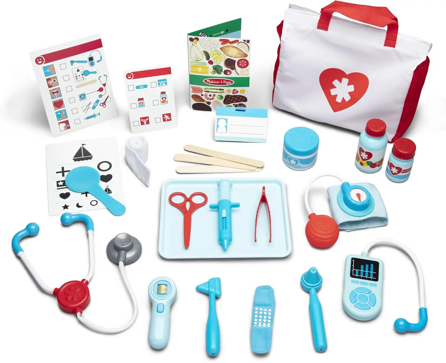 25-Piece Toddler Doctor Play Set, Realistic Pretend Play Toys & Accessories, Preschool Educational Toys for Kids Ages 3+