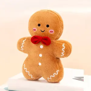 Cute 15cm Gingerbread Man Plush Toy, Soft Christmas Gingerbread Stuffed Doll, Holiday Decor Pillow, Perfect Gift for Kids & Christmas
