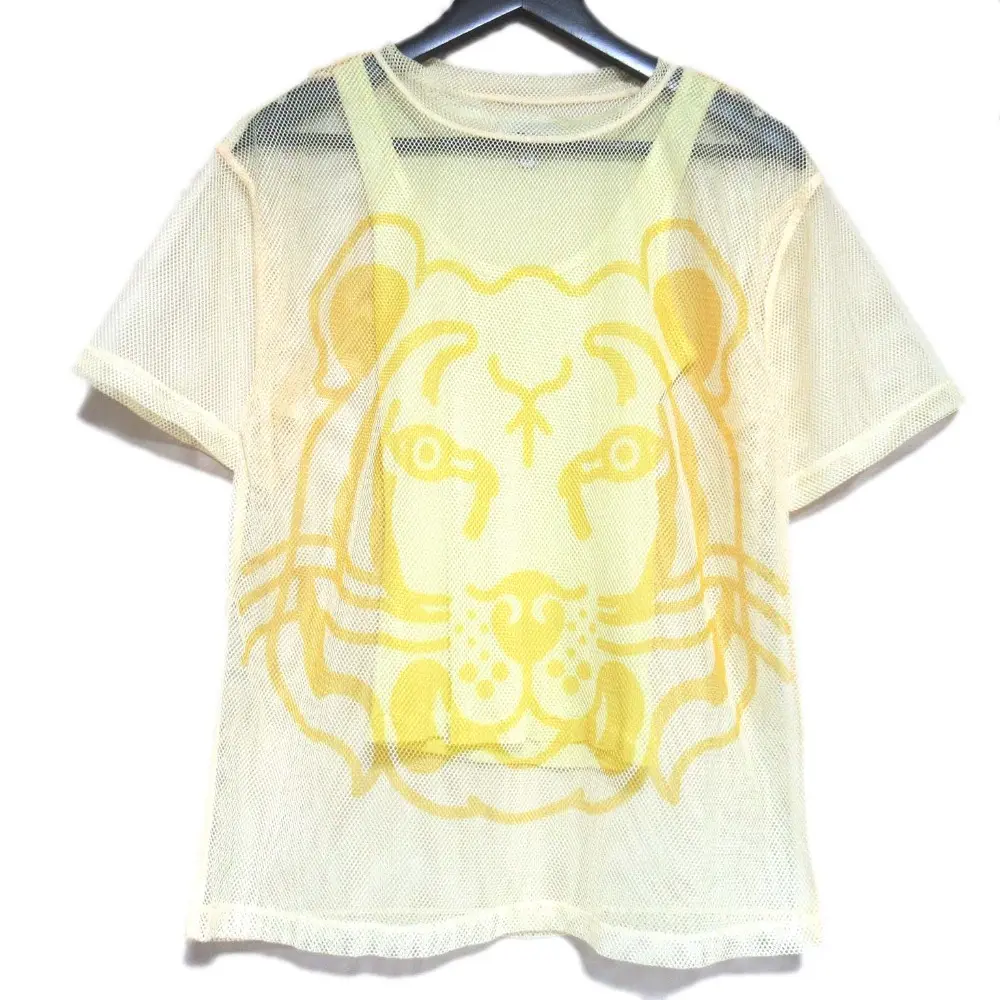 Pre-owned KENZO Polyester Small Leather Goods Tiger Print Mesh T shirt