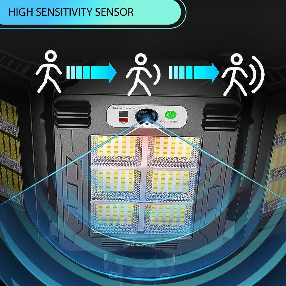 LED Solar Flood Light, Outdoor Motion Sensor Light, 800 LEDs Solar Security Lights,Remote Control, IP65 Waterproof,Super Bright 3 Brightness 3 Modes,6000mAh Motion Sensor Outdoor Lights for Outside,Perfect Christmas & New Year Gift ldea