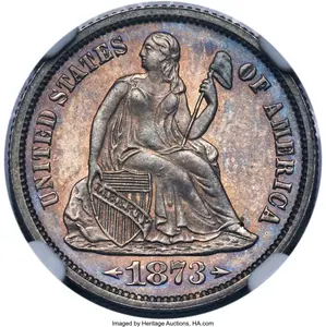 Proof Seated Dimes (1873 10C Arrows, F-102)