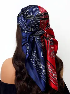 Luxury Silk Scarf 90x90cm, Four-Season Travel Wrap, New Print Neck Warmer, Fashionable Women's Headscarf, 35.4 Inch Square Scarf, Tie Back Headwraps