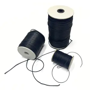 Black Waxed Cotton Cord Lace Spool - 1mm x 100 yards - 2mm x 100 yards - 2mm x 288 yards