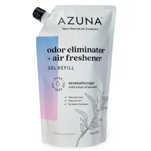 Azuna Air Freshener and Odor Eliminator for Strong Odor Gel Refill Pouch | Plant Powered & Long Lasting | For Pet, Smoke, Home and Bathroom | Last 60-90 Days | Lavender Aromatherapy | 24 oz