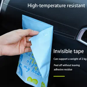 10 PCS Disposable Car Trash Bag - Self-Standing & Adhesive Vomit Trash Bags, Easy Stick-On Car Garbage Bag, Waterproof Leakproof, Ideal for Cars, Office, Kitchen, Bedroom, Travel, Camping, Road Trip