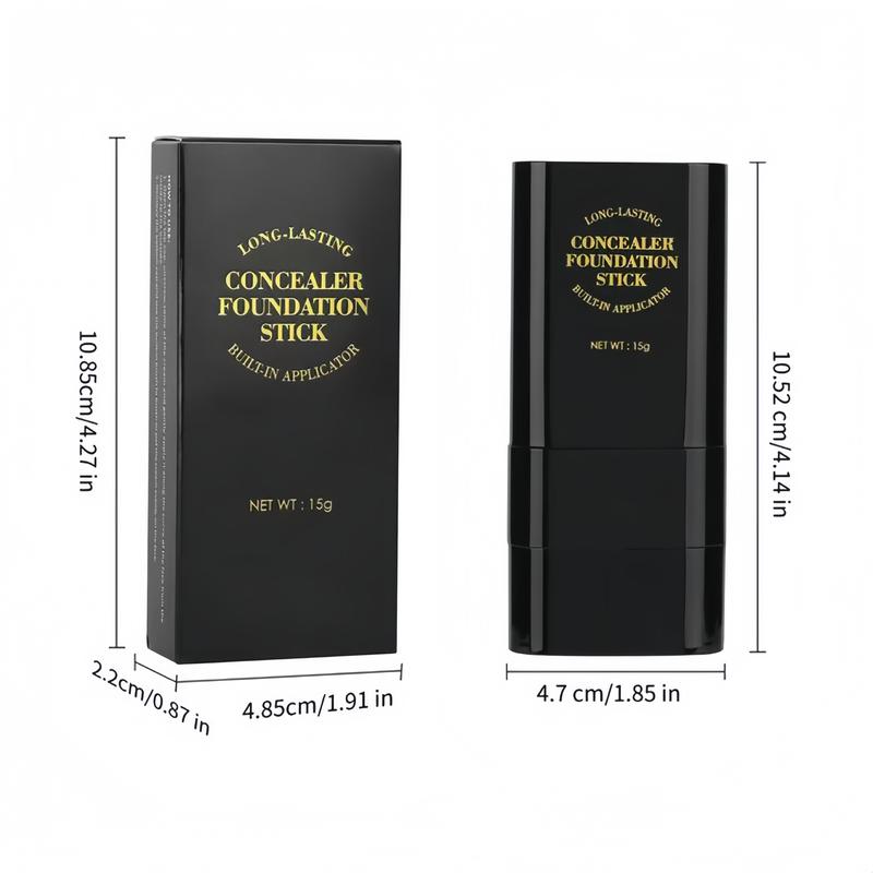 5-Color Dual-Ended Eraser Foundation Stick Multi-Use Concealer Highlighter & Nose Contour Flawless Long-Lasting Waterproof Matte Makeup Cosmetic