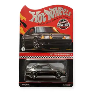 Hot Wheels Collectors RLC 1993 Ford Mustang Cobra R Diecast Model with Spectraflame Shadowchrome Paint Real Riders Wheels Turbocharged V6 Engine 1:64 Scale