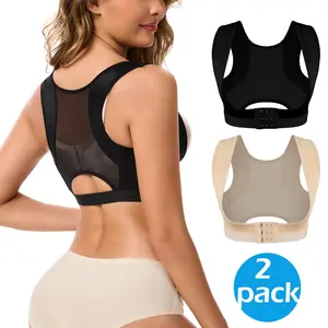 1/2 Pack Women's Front Closure Chest Push Up Bra Body Shaper Posture Vest Sleeveless Shapewear Bras Tank Top Lightweight Womenswear Underwear for Daily Wear