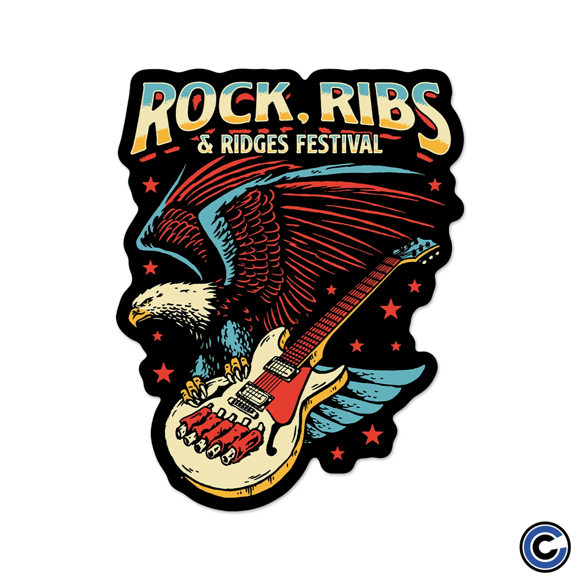 Rock, Ribs and Ridges Festival "Eagle Guitar" Sticker