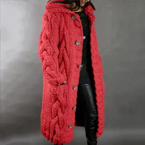 Women's  Cardigan Plus Size Sweater Coat  Sweater Women's Knitted Sweater Long Sleeve Fabric