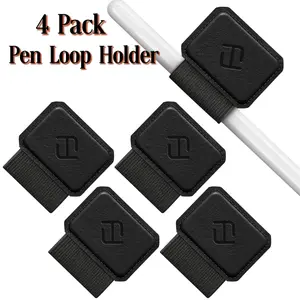 Fintie 4-Pack Pen Loop Holder for Apple Pencil/Stylus Pens, Elastic Pen Sleeve with 3M Adhesives, Gift Idea for Him and Her, Computer Tablet Accessory