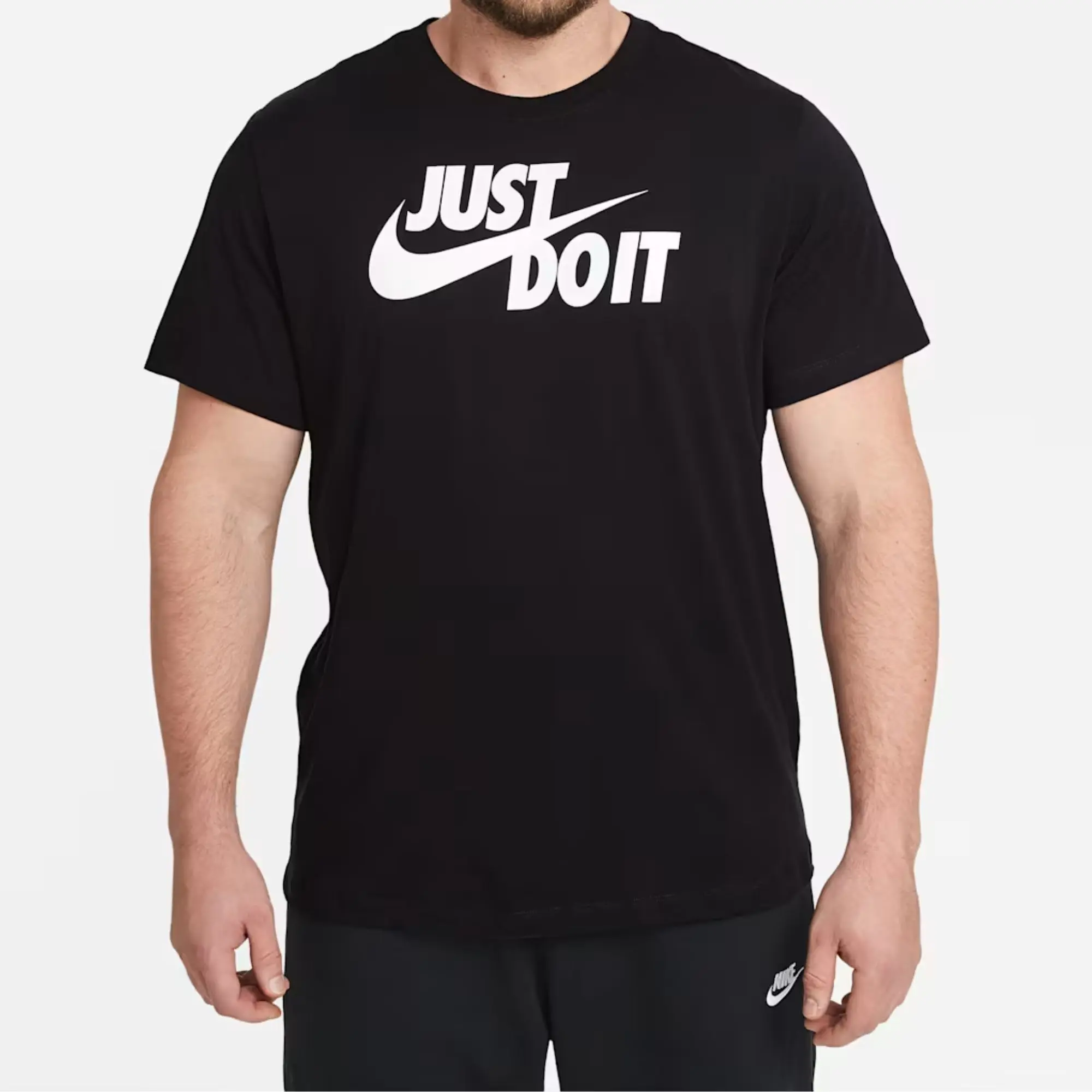 Nike Sportswear Men's Just Do It (JDI) Graphic T-Shirt "Black" – Classic Short Sleeve Tee Featuring Iconic Just Do It Graphic, Soft Cotton Fabric, Comfortable Standard Fit, and Signature Nike Sportswear Branding Perfect for Everyday Casual Wear