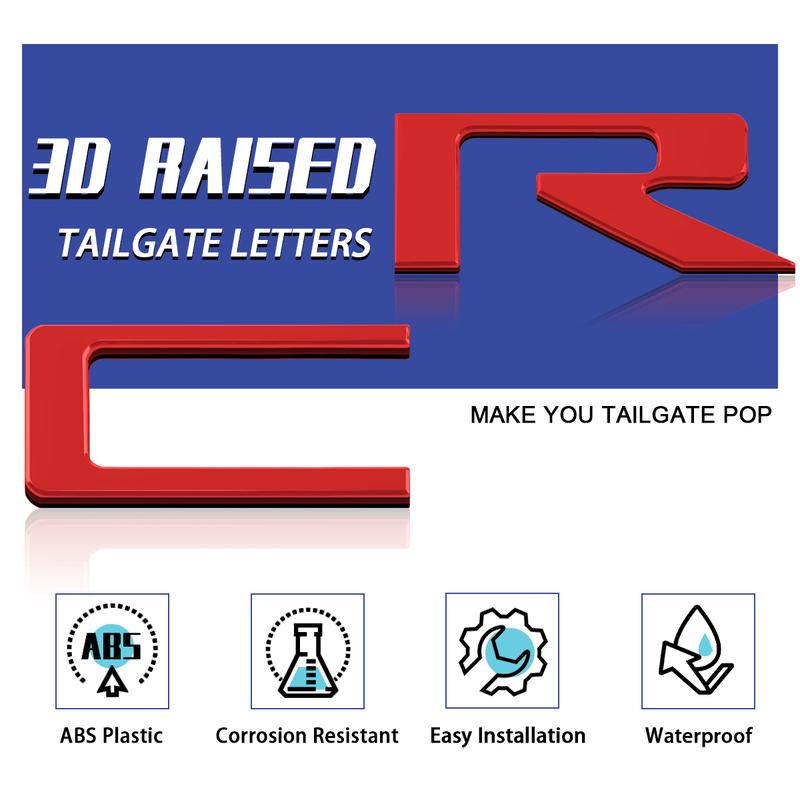 3D tailgate letters decal exterior accessories Compatible with 2019 2020 2021 2022 2023 2024 2025 Chevrolet Silverado 1500 2500Red Models Accessories ABS Plastic Anti Fade Coating Red