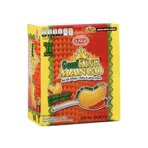 Dulces Karla Gomi King Mango Hot Jelly Lollipops 24 Pieces
