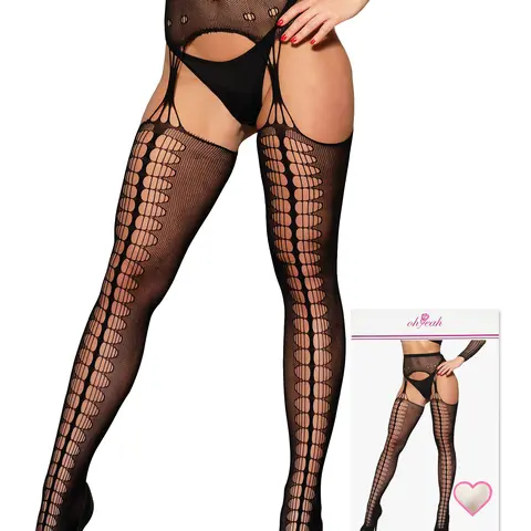 OHYEAH Women's Plus Size Cut-Out Suspender Fishnet Tights, Comfortable Durable High Elasticity Hollow-Out Pantyhose, Lady Lingerie Bottoms for Versatile Seasons
