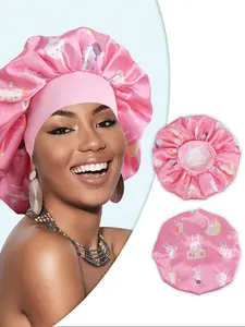 Printed Satin Sleep Cap Hair Protector, Soft Comfort Design, Ideal for Night Use, Fashionable Women's Headwear