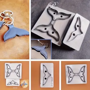 Whale Tail Pendant Die-Cut Mold for Leathercraft DIY - Durable Crafting Tool with Intricate Cutouts for Keychains, Bag Charms & Faux Leather Art Projects