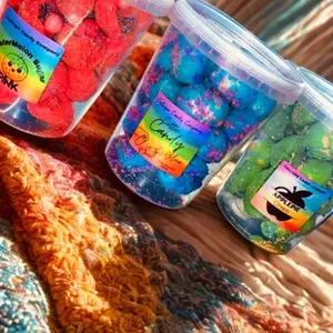 Cotton Candy Blue, Apple Pie Green and Watermelon Sugar Pink, Cocoa StrawBerries & Cream Red