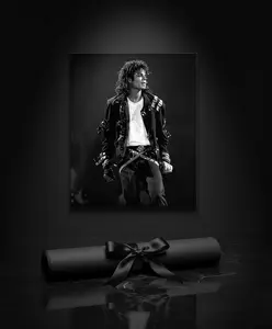 [Unframe] [Free ship] Michael Jackson King of Pop Canvas Poster, Retro Music Legend Wall Art
