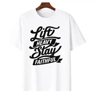 Gym Motivation Tee – ‘Lift Heavy Stay Faithful’ for Strength & Integrity