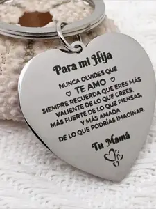 2pcs heart shaped stainless steel keychains, Personalized heart tag, gift for daughter, Mother's Day gift