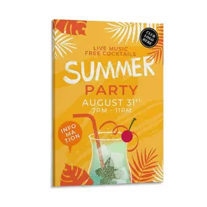 Funky Preppy Cocktail Illustrations to Brighten Up Any Bar Or Dining Area. Canvas Poster Bedroom Decor Sports Landscape Office Room Decor Gift Frames Ornaments