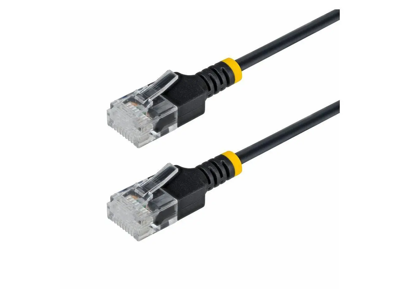 StarTech 6in Black Ultra Slim CAT6a Ethernet Cable, Snagless, UTP, 34AWG Bare Copper, Slim RJ45 Patch Cord