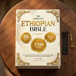 THE COMPLETE ETHIOPIAN BIBLE IN ENGLISH Illustrated Study Bible: Ethiopian Orthodox Scripture Collection with Missing Apocrypha, Book of Enoch, Jubilees, Ezras, Wisdom, Meqabyan & Sacred Library Access