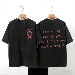 Rapper Lil Peep Tour Concert Graphic T Shirt Men's Women Fashion Hip Hop Short Sleeve T-shirt Vintage Washed Oversized T-shirts Menswear Top