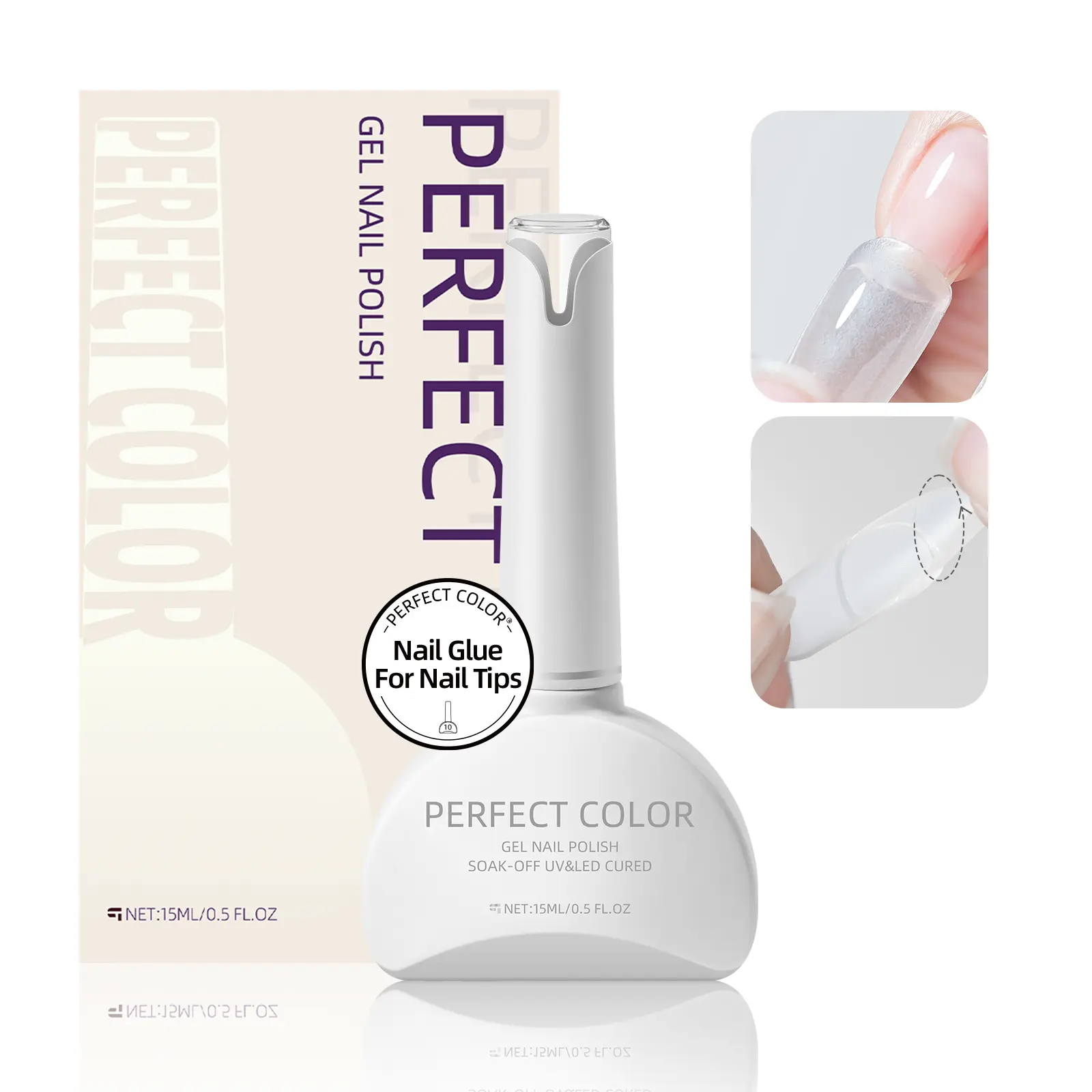 15ML Nail Glue for Nail Tips Gel Nail Polish, Strong Adhesion Professional UV Adhesive, Long Lasting No Heat Spike Foundation for Press on Nails Manicure Cosmetic
