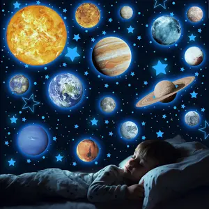 Solar System Wall Decals Glow in The Dark Stars 780 PCS Glowing Planets Stickers for Ceiling Nursery Wall Stickers for Bedroom Kids Room Decorations Blue