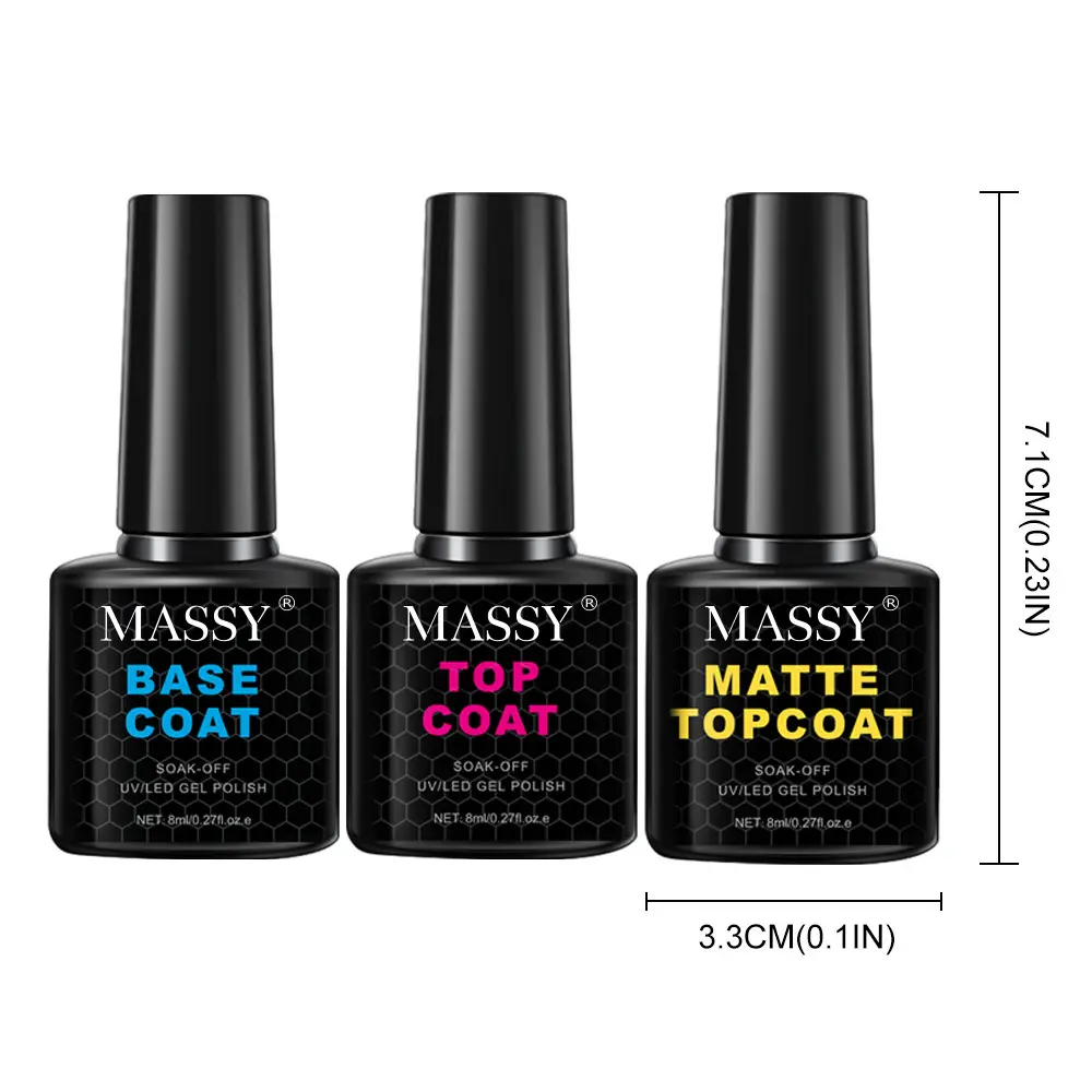MASSY 3pcs Nail Glue Gel - Nail Gel For Press-On & Fake Nails, Super Strong Adhesive For Nail Tips, Long-Lasting, No Spill, Soak Off LED Nail Lamp Gel Nail, Perfect For Manicures