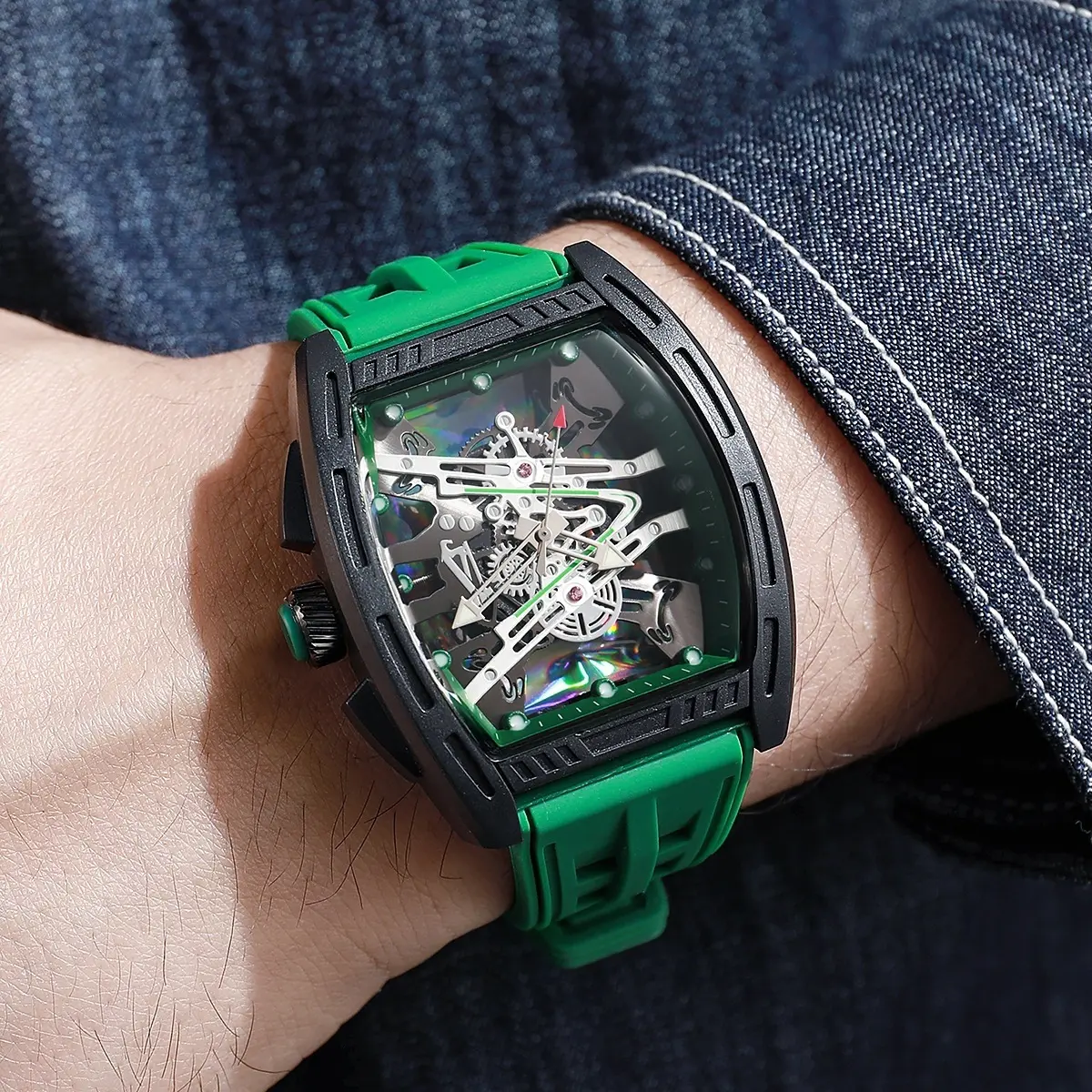 Men's Quartz Analog Rectangle Watches - Shock-Resistant, Silicone Strap, Fashion Sport & Casual Accessory, Ideal Gifts for Men, Guys & Adults