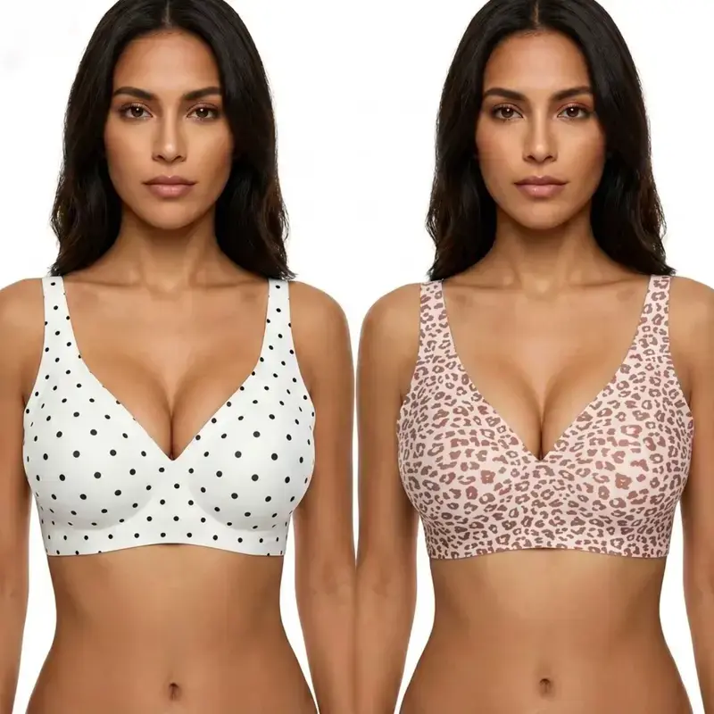 Jelly Deep V Seamless Bras for Women Comfortable Push Up Bra No Underwire Jelly Bra Bralettes Wireless Tshirts Bras Everyday Bras S-3XL vrcomfy wireless woman push-up sticky full coverage