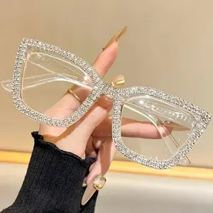 Cat Eye Blue Light Reading Glasses – Rhinestone Frame Anti-Fatigue Readers for Women