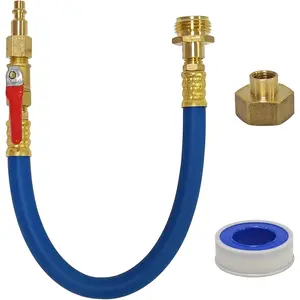 RV Winterizing Kit, 13 Inches Sprinkler Winterization Kit with Shut Off Valve, RV Water Blowout Adapter Air Connect kit for Winterize RV Motorhome, Boat, Camper, Travel Trailer-Blue