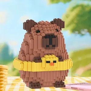 1500pcs Cute Capybara Building Blocks Set - Party Supplies, Birthday Gifts, Office and Home Desktop Decorations, Creative Surprise Festival Gifts, New Year Plastic Ornaments