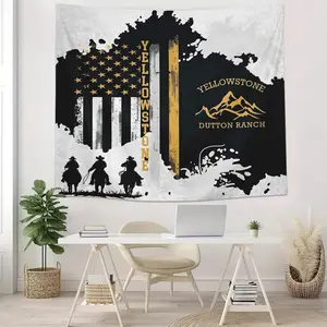 Yellowstone National Park Themed Tapestry, Shabby Chic Design, Wall Hanging Decor for Home Living Room Bedroom, Wall Art for Home Office Decor