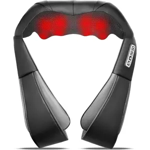 Electric Shiatsu Neck and Back Massager with Heating Function, Deep Tissue Kneading Shoulder Neck Massager, Relaxing Muscle Massage Pillow, Plug-in Body Massager for Home Office Use, Ideal Holiday Birthday Gift for Men Women Parents