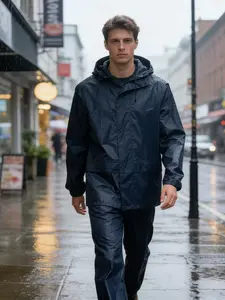 Unisex Raincoat Set, Classic Raincoat and Pants Combo, Windproof Waterproof Fabric, Ideal for Daily Commute, Outdoor Hiking
