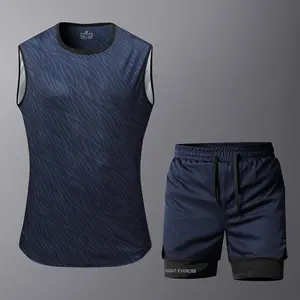 2-Piece Men's Workout Suit with Bold Zebra Stripes Tank and Mesh Shorts, Engineered for High-Performance Training, Features Sweat-Wicking and Breathable Fabric, Great for Fitness Enthusiasts and Casual Wear