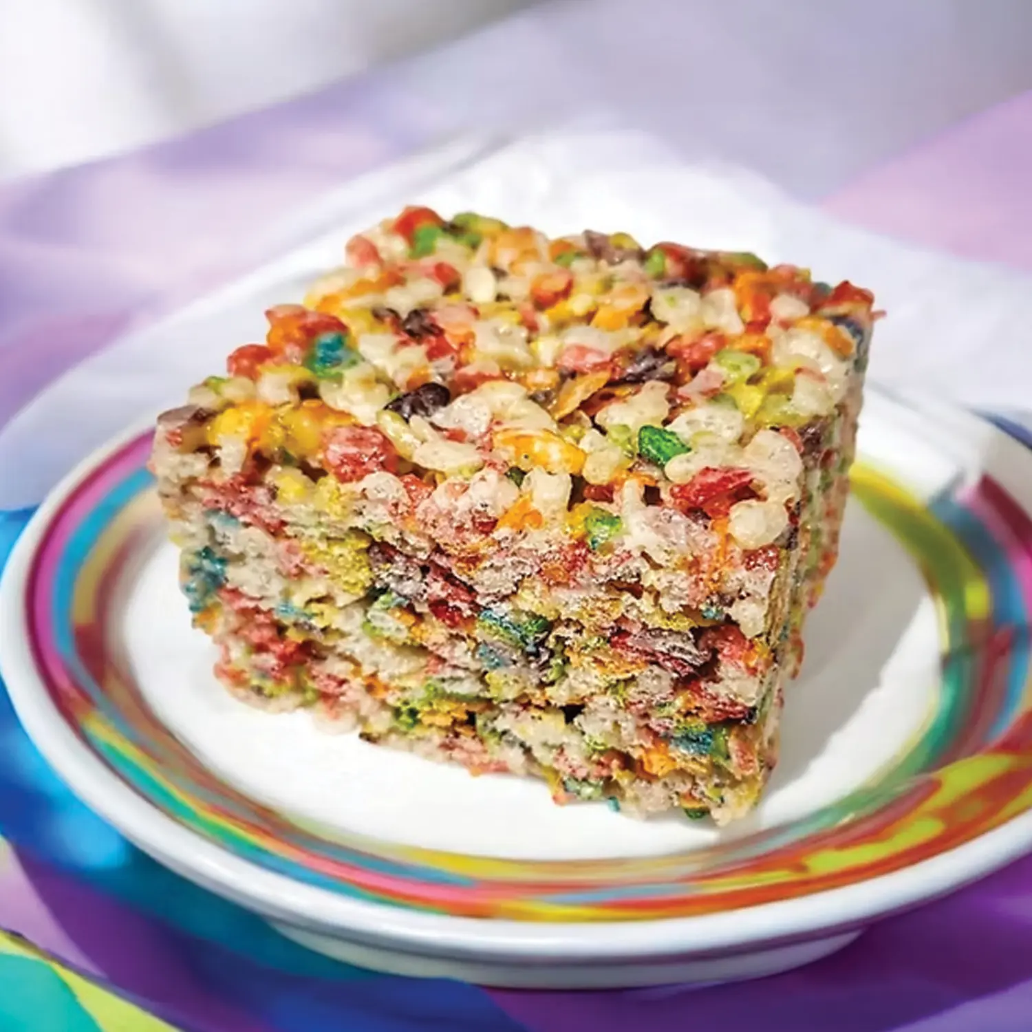 Fruity Rainbow Rice Crispie Treat from Carrie's Crispies