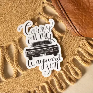 Carry On Vinyl Sticker | Cute, Aesthetic Supernatural Impala Wayward son Vinyl Die Cut Laptop decal