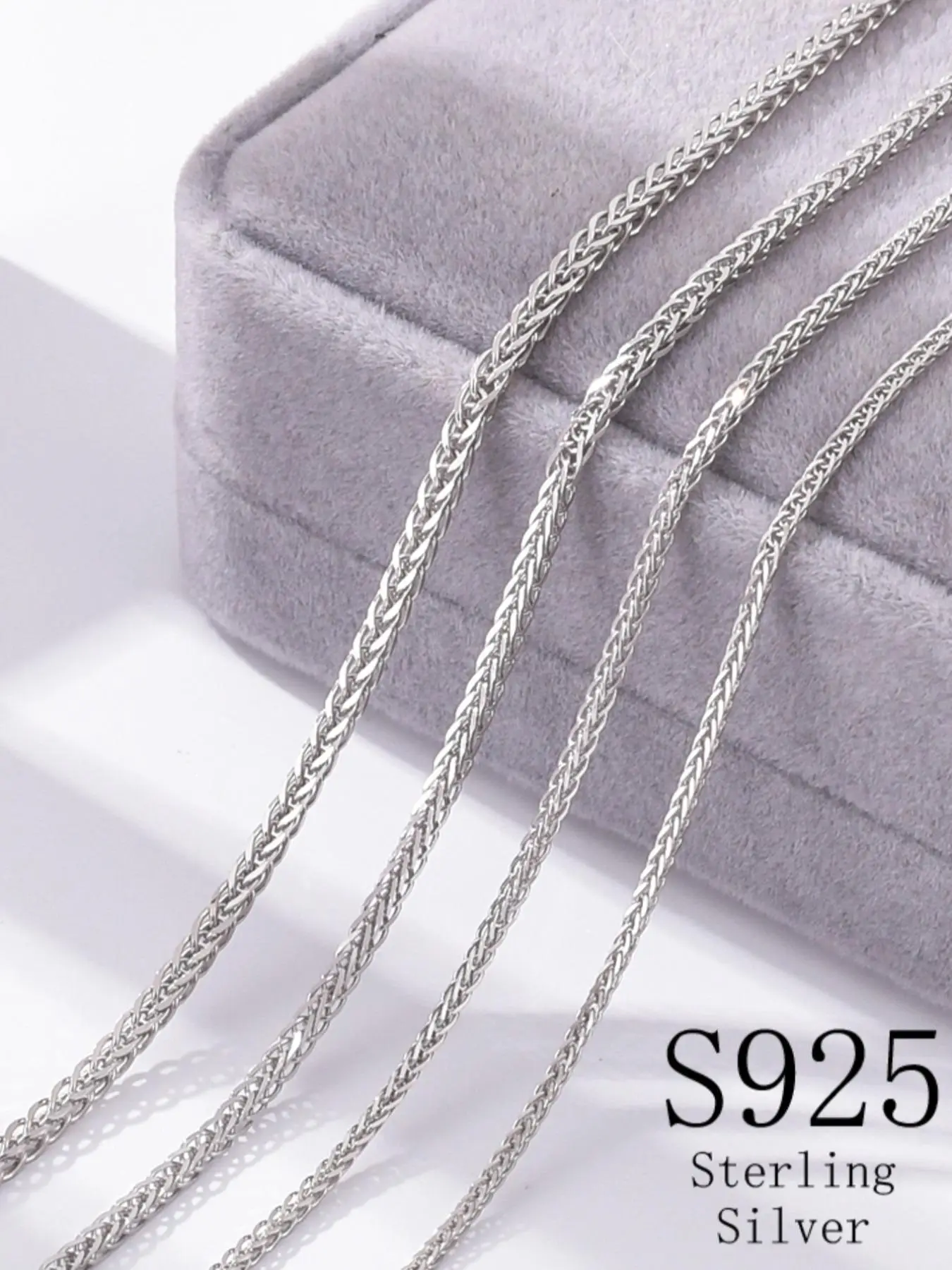 925 Sterling Silver Women's Simple Style Plain Color Necklace, Casual Trendy Chain Necklace, Fashionable Jewelry for Party & Daily Clothing Decor, Bir