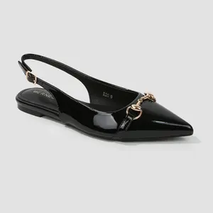 LOLA SLINGBACK FLATS-BLACK