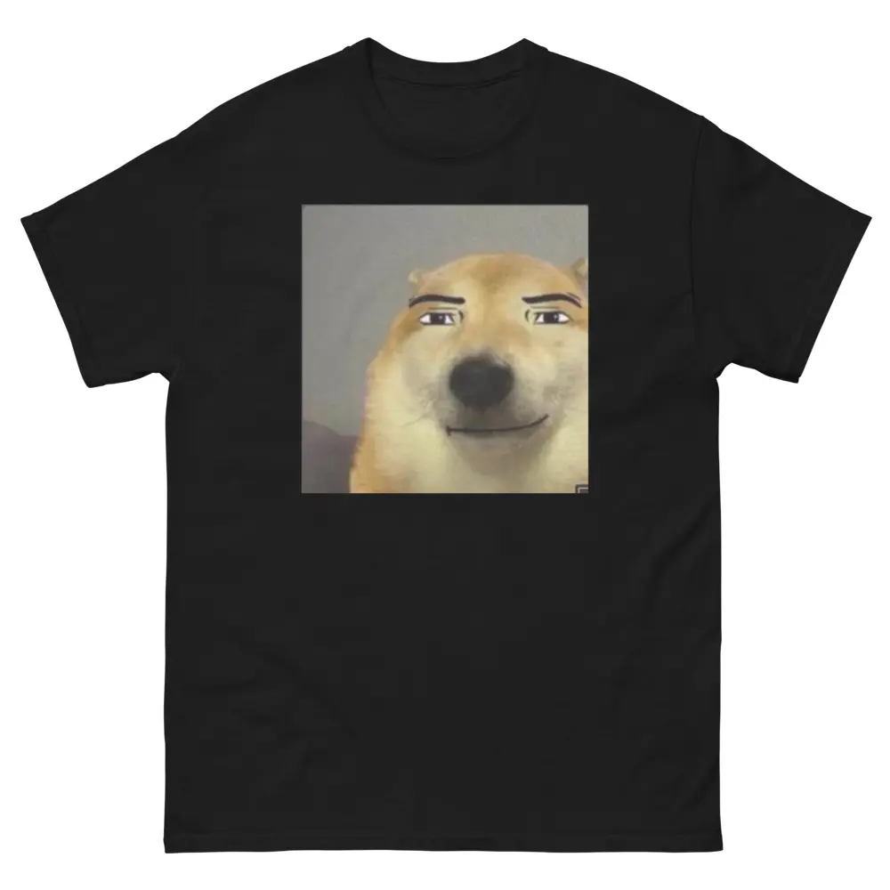 Doge Meme Graphic T-Shirt, Classic Unisex Streetwear 100% Cotton Crew Neck with Open-End Yarn for Layered Fashion Outfits, Tshirt, Top, Shortsleeve, Menswear, Sport, Round Neck, Casual, Fabric, Layered Outfits, 5.0–5.3 Oz/Yd², None