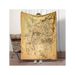 Middle-Earth Fantasy Map Print Flannel Blanket - Soft & Cozy All-Season Throw With Tolkien-Inspired Design, Perfect For Sofa, Office, Or Study, Ideal For Home Decor, Cozy Home Accessory | Fantasy Theme | Flannel Fabric, Blanket For Bed-30*40in